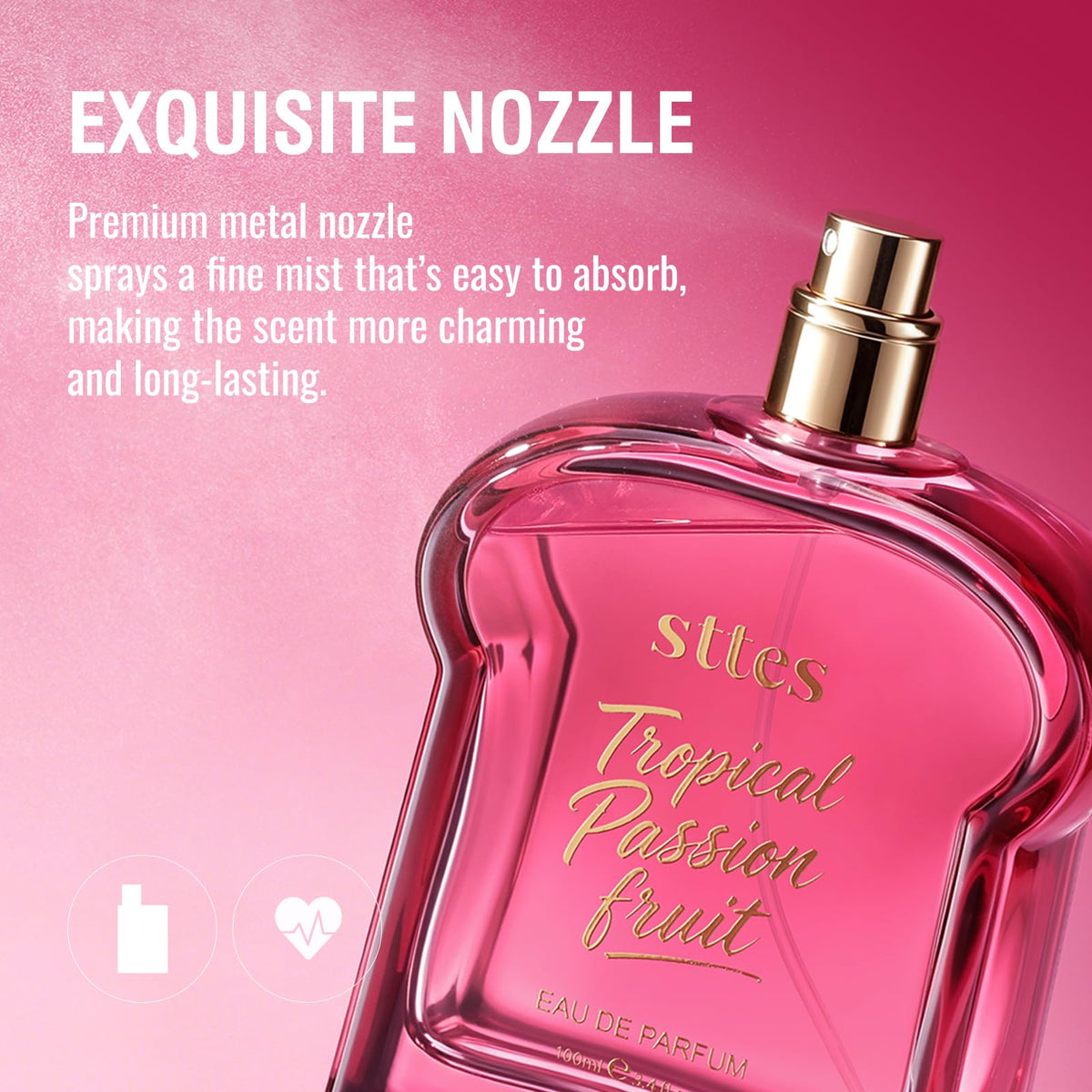 Sttes Tropical Passion Fruit Eau de Parfum with floral background