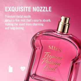 Sttes Tropical Passion Fruit Eau de Parfum with floral background