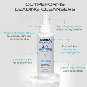 Studex Advanced 2-in-1 Piercing Aftercare & Cleanser with spray nozzle