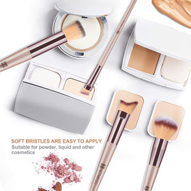 Sturdy champagne gold conical handle of HEYMKGO brushes