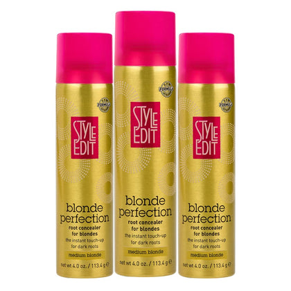 STYLE EDIT Root Touch Up Spray in Medium Blonde, 4 oz bottle front view