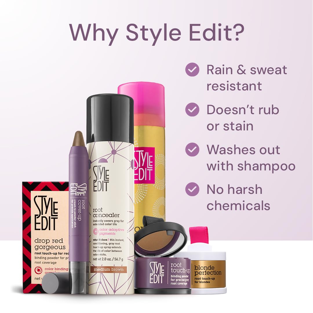 STYLE EDIT Root Touch Up Spray Medium Blonde 4 oz packaging