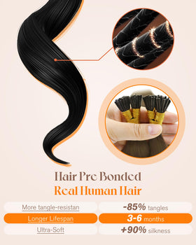 Styling Sunny Hair 18 Inch I Tip extensions on a mannequin