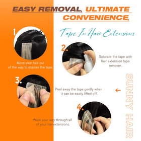 Styling tools alongside Sunny Hair Tape in Hair Extensions