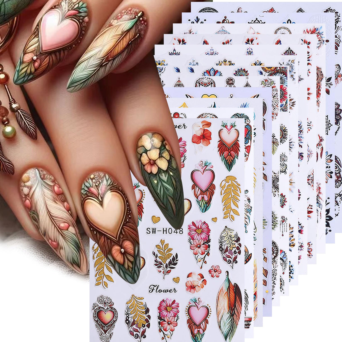 STZPRONAIL 3D Nail Art Stickers 12 Sheets in packaging