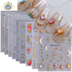 STZPRONAIL 5D/3D Nail Art Stickers front view with various designs