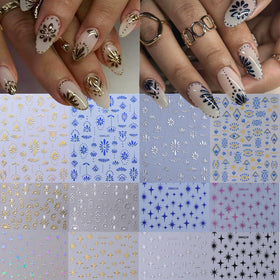 STZPRONAIL Bohemian Nail Stickers 12PCS assorted designs