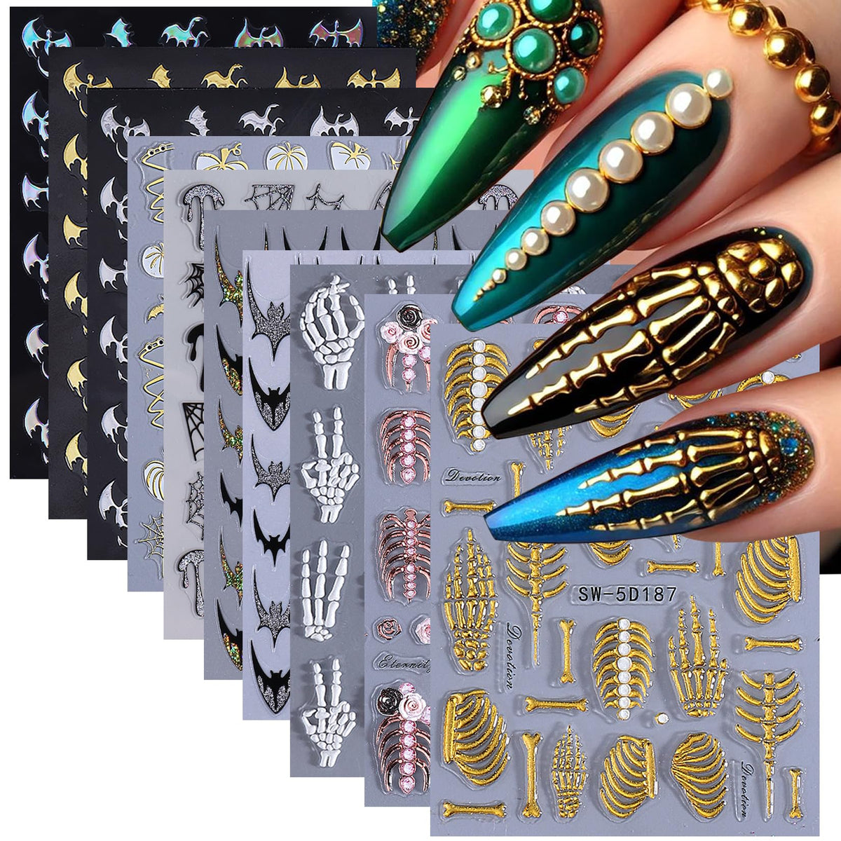 STZPRONAIL Gothic 5D Nail Art Stickers pack front view