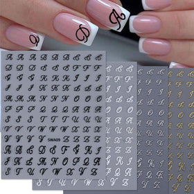 STZPRONAIL nail art stickers featuring gothic letters