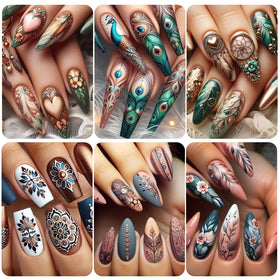 STZPRONAIL nail stickers on artificial nails with vibrant designs