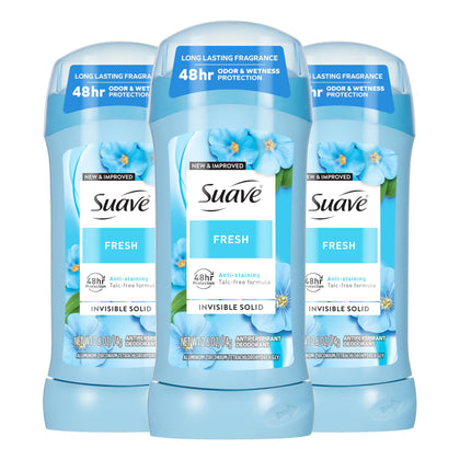 Suave Antiperspirant Deodorant for Women 3 pack front view