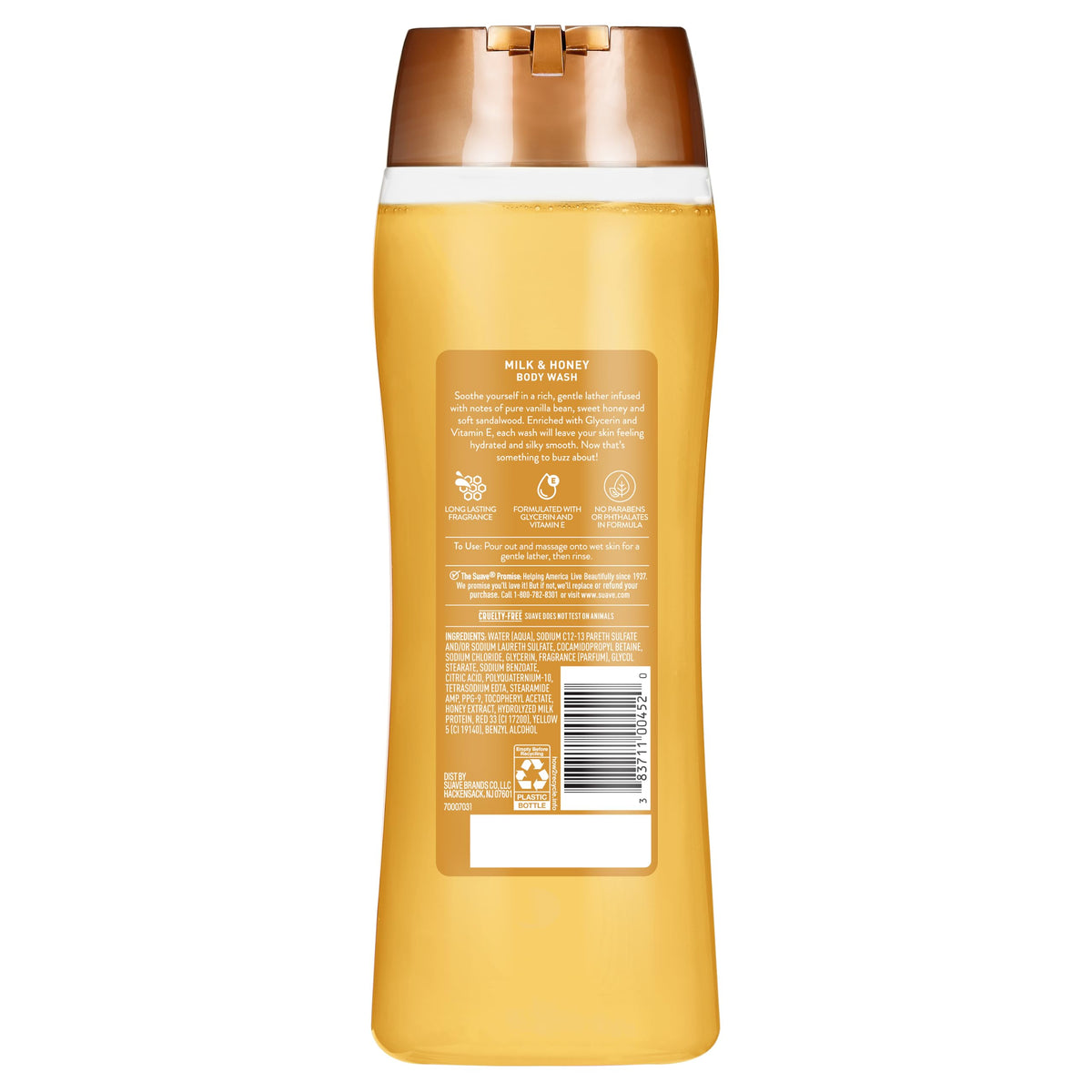 Suave Body Wash ingredients close-up