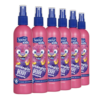 Suave Kids Detangler Spray 10 oz front view with swirlberry design