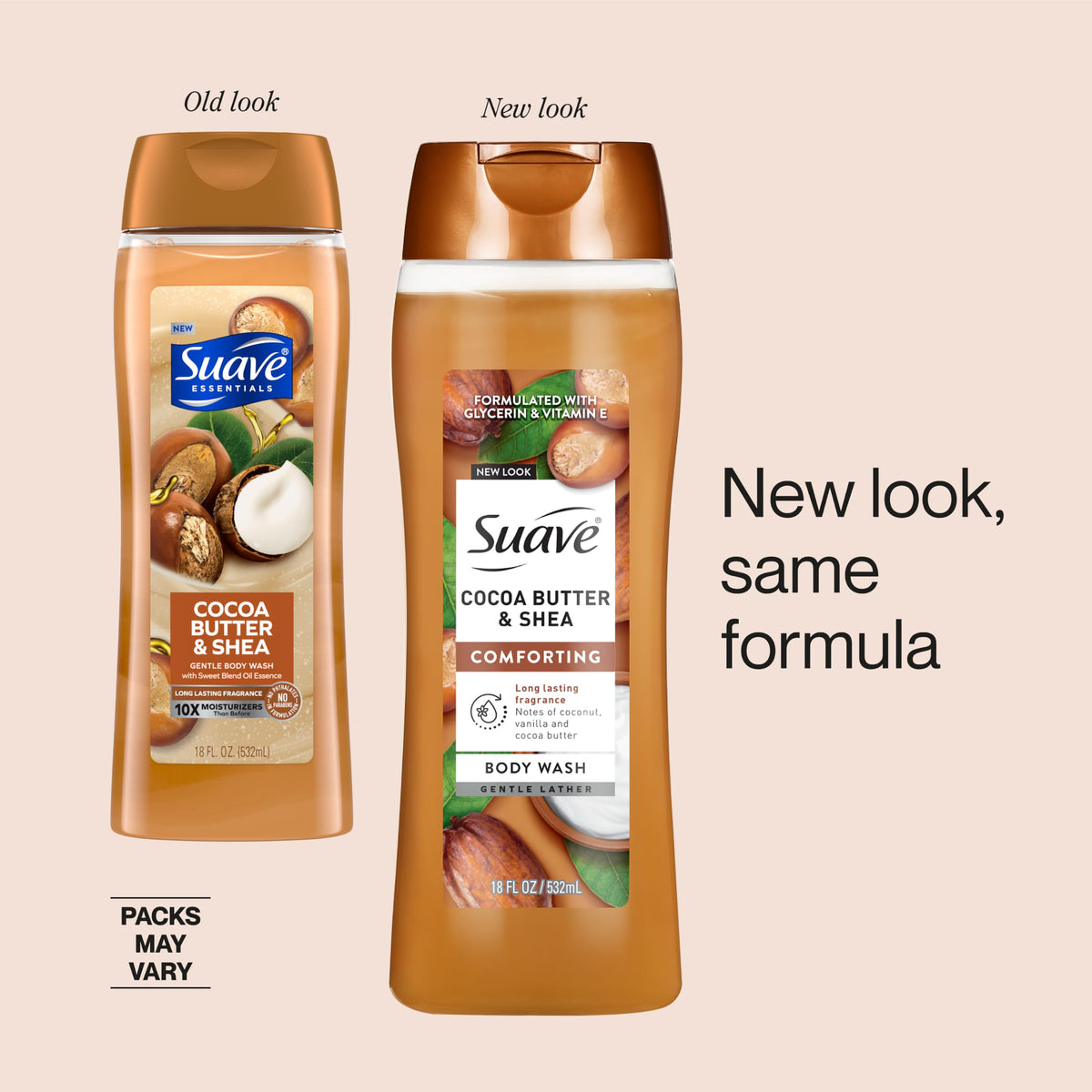 Suave Moisturizing Body Wash 18 Oz product packaging display