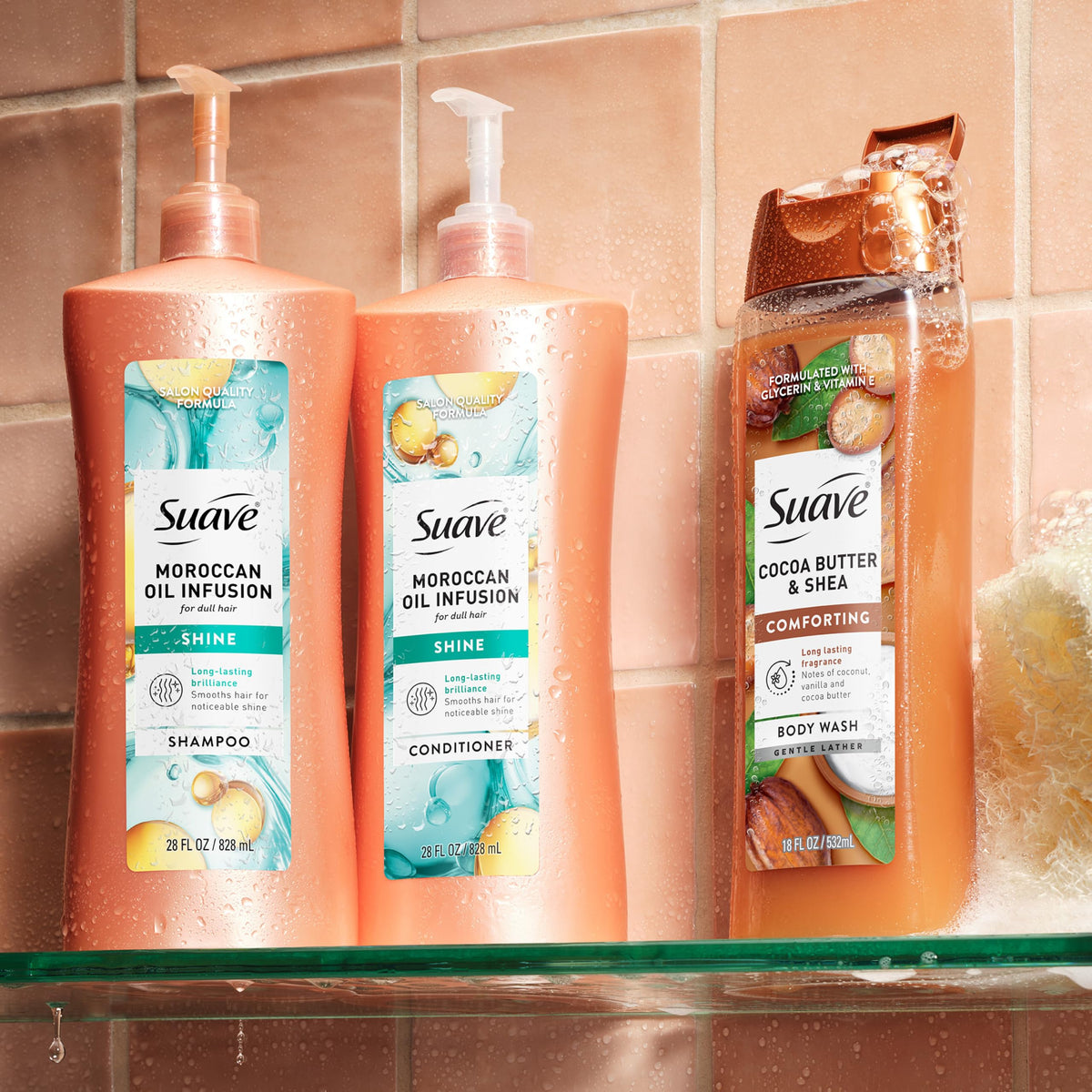 Suave Moroccan Infusion Shine Shampoo 28 Oz ingredients list