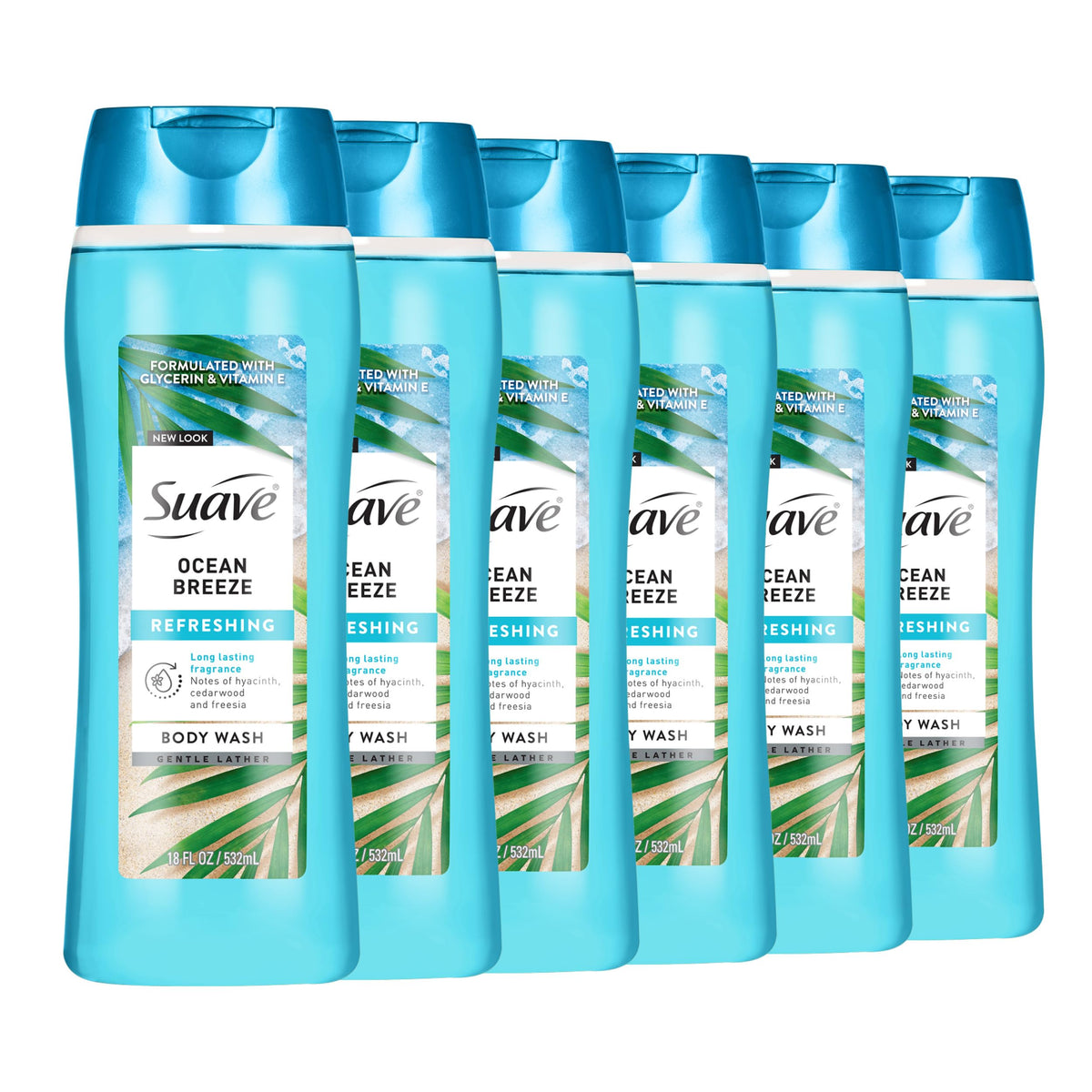 Suave Ocean Breeze Body Wash 18 FL OZ front view