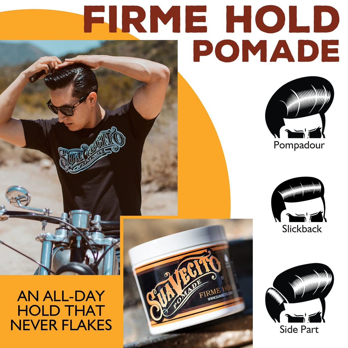 Suavecito Pomade Firme back view with ingredients