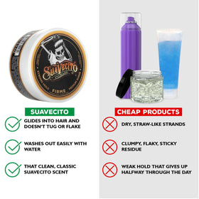 Suavecito Pomade Firme Hold 2.3 oz open jar