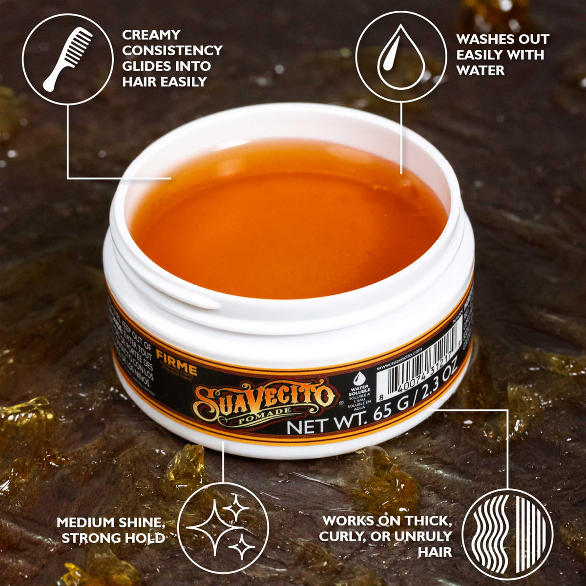 Suavecito Pomade Firme Hold 2.3 oz packaging