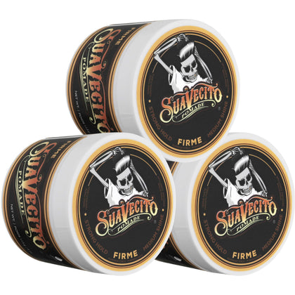 Suavecito Pomade Firme Hold 4 oz 3 Pack front view