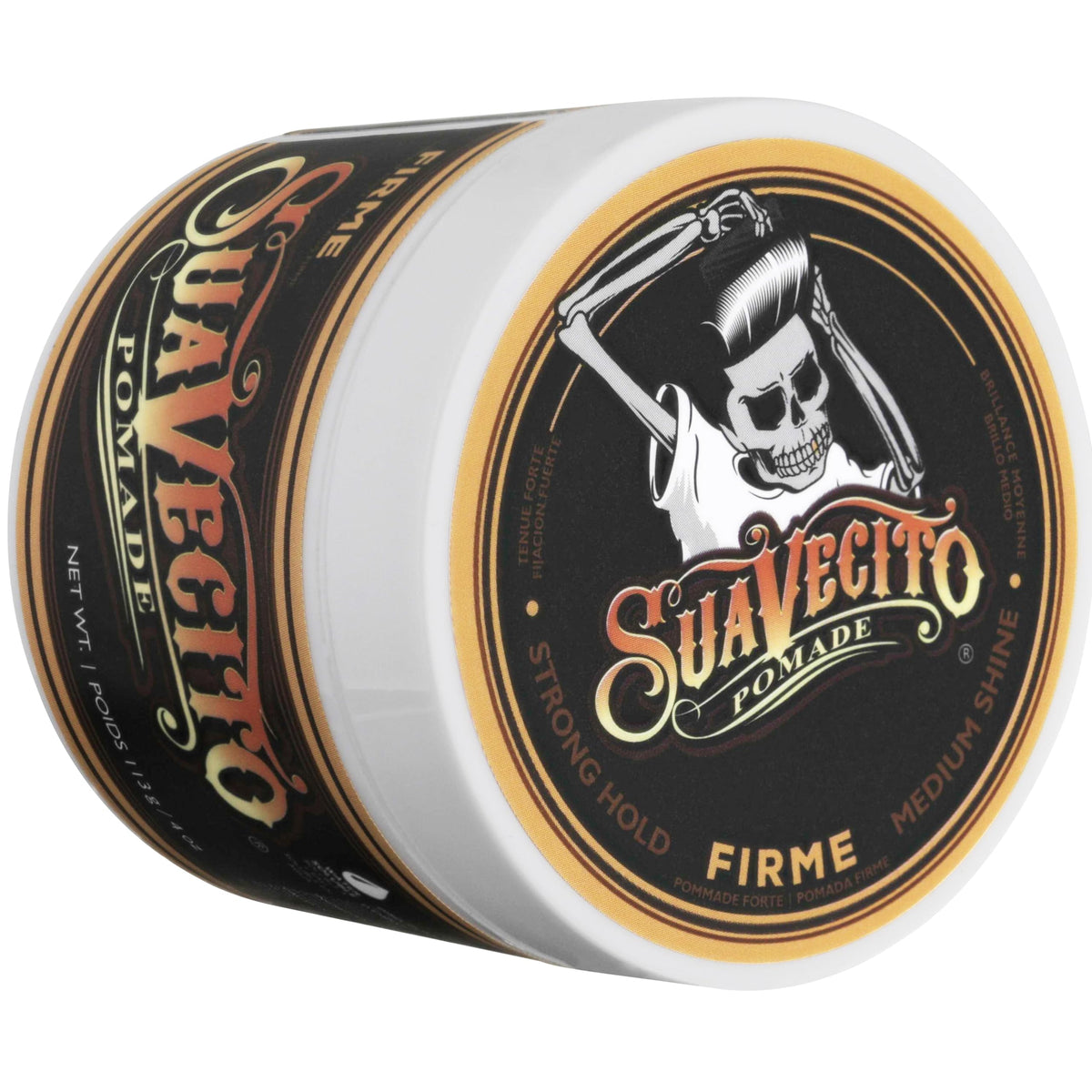 Suavecito Pomade Firme Hold 4 oz 3 Pack in hand