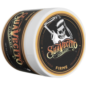 Suavecito Pomade Firme Hold 4 oz 3 Pack in hand