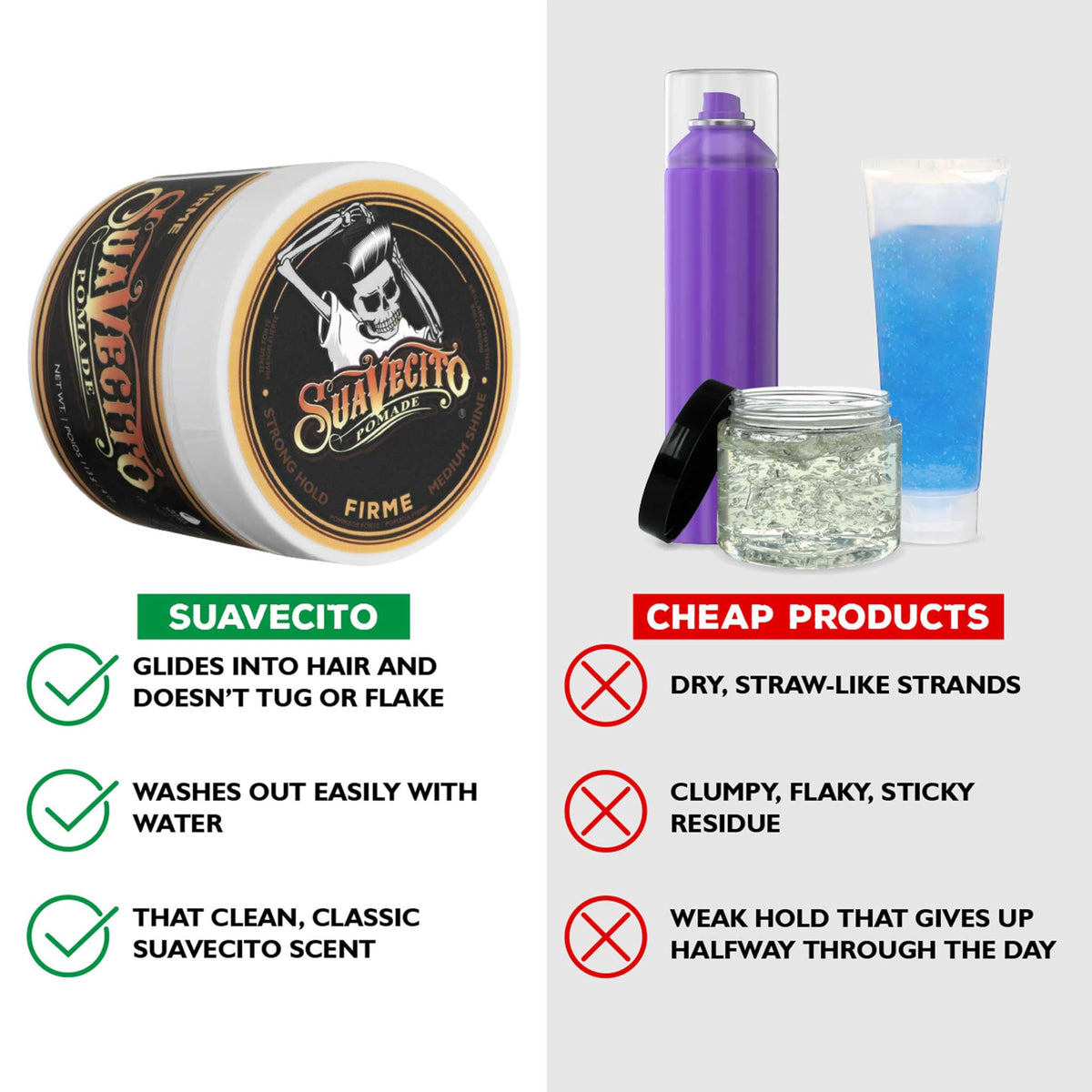 Suavecito Pomade Firme Hold 4 oz 3 Pack opened