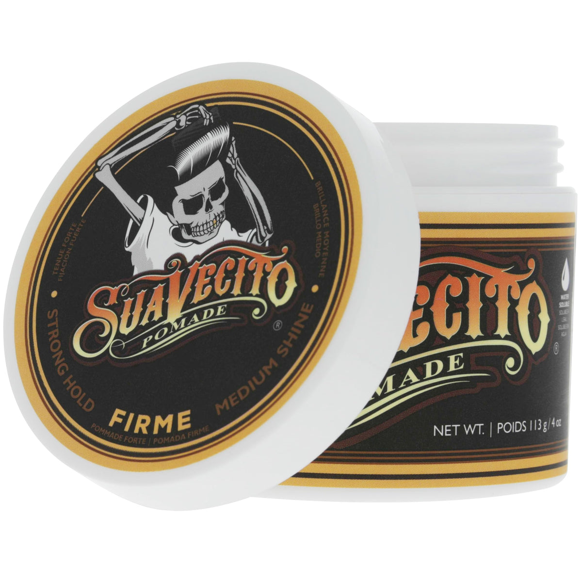 Suavecito Pomade Firme Hold 4 oz 3 Pack packaging