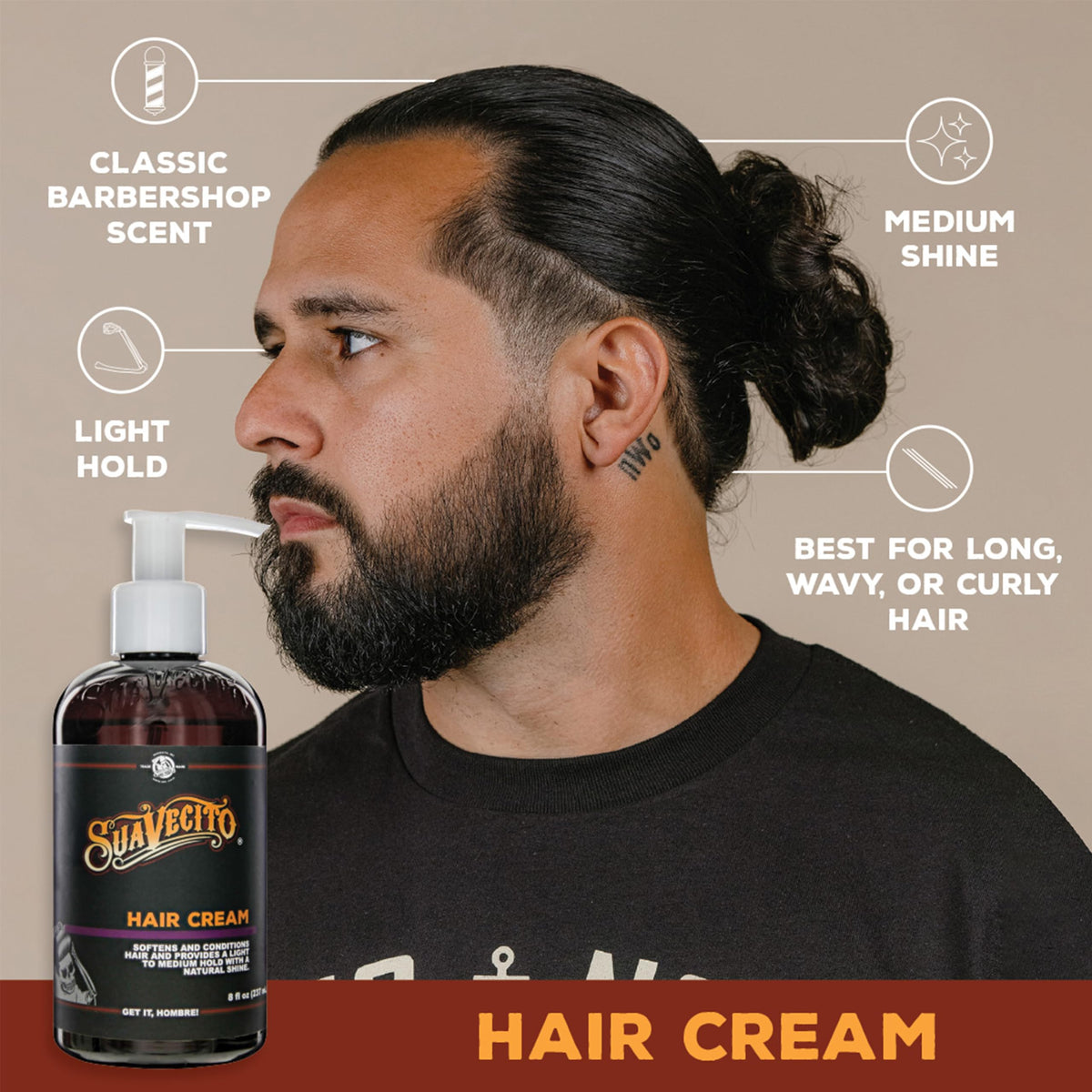 Suavecito Pomade Hair Cream 8 oz texture close-up