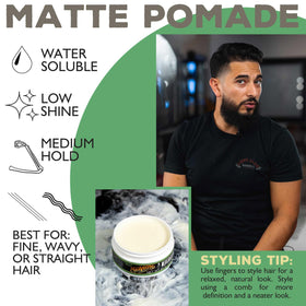 Suavecito Pomade Matte 2.3 oz applied to hair