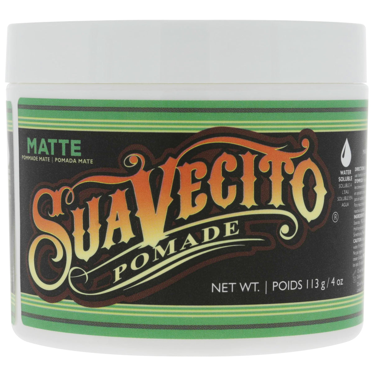 Suavecito Pomade Matte 4 oz lifestyle scene with man styling hair