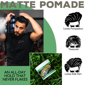 Suavecito Pomade Matte 5 oz application on hair