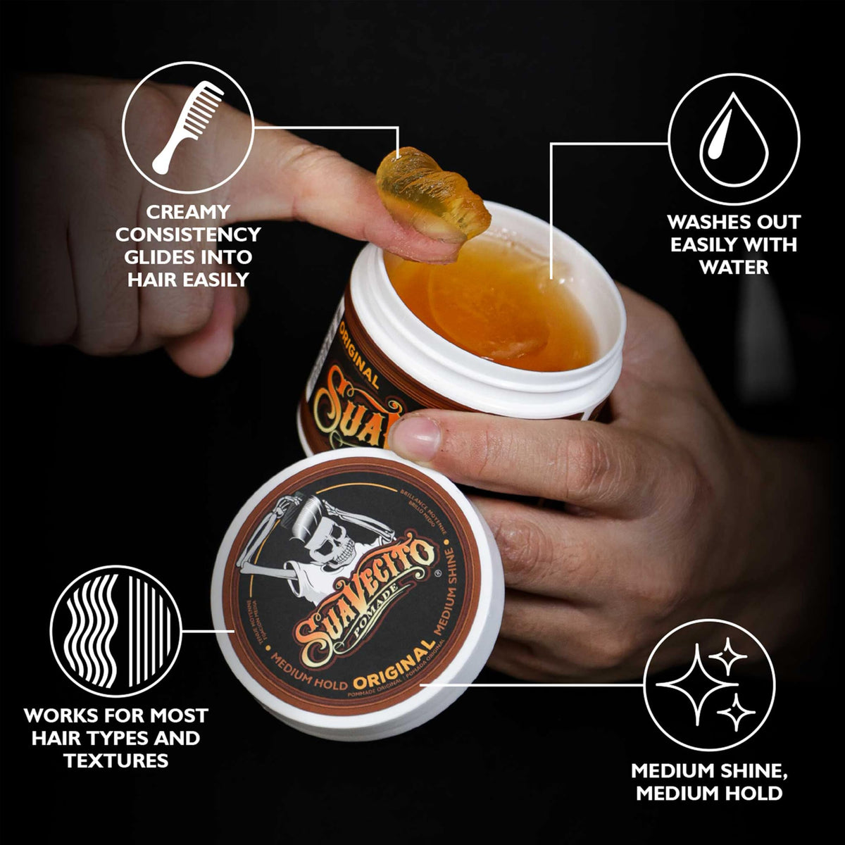 Suavecito Pomade Original 4 Oz side view