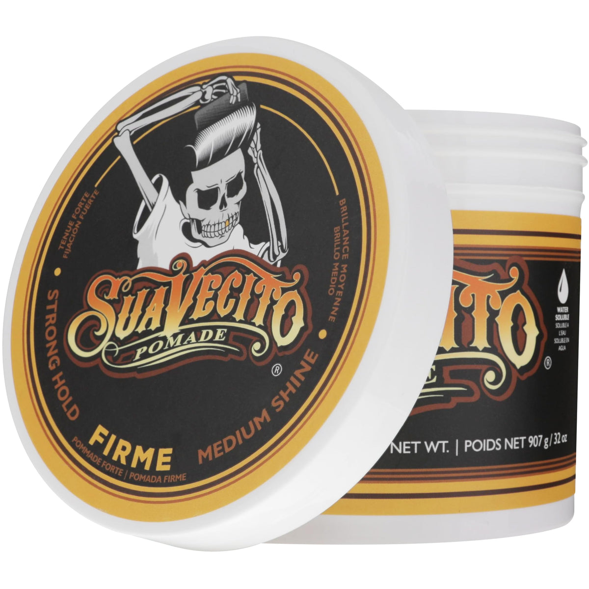 Suavecito Pomade showing medium shine finish