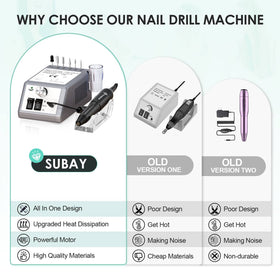 SUBAY Electric Nail Drill compact design with handpiece holder