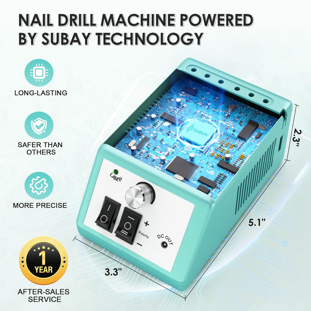 SUBAY Electric Nail Drill Machine side view