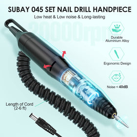 SUBAY Electric Nail Drill with e-file bits inserted