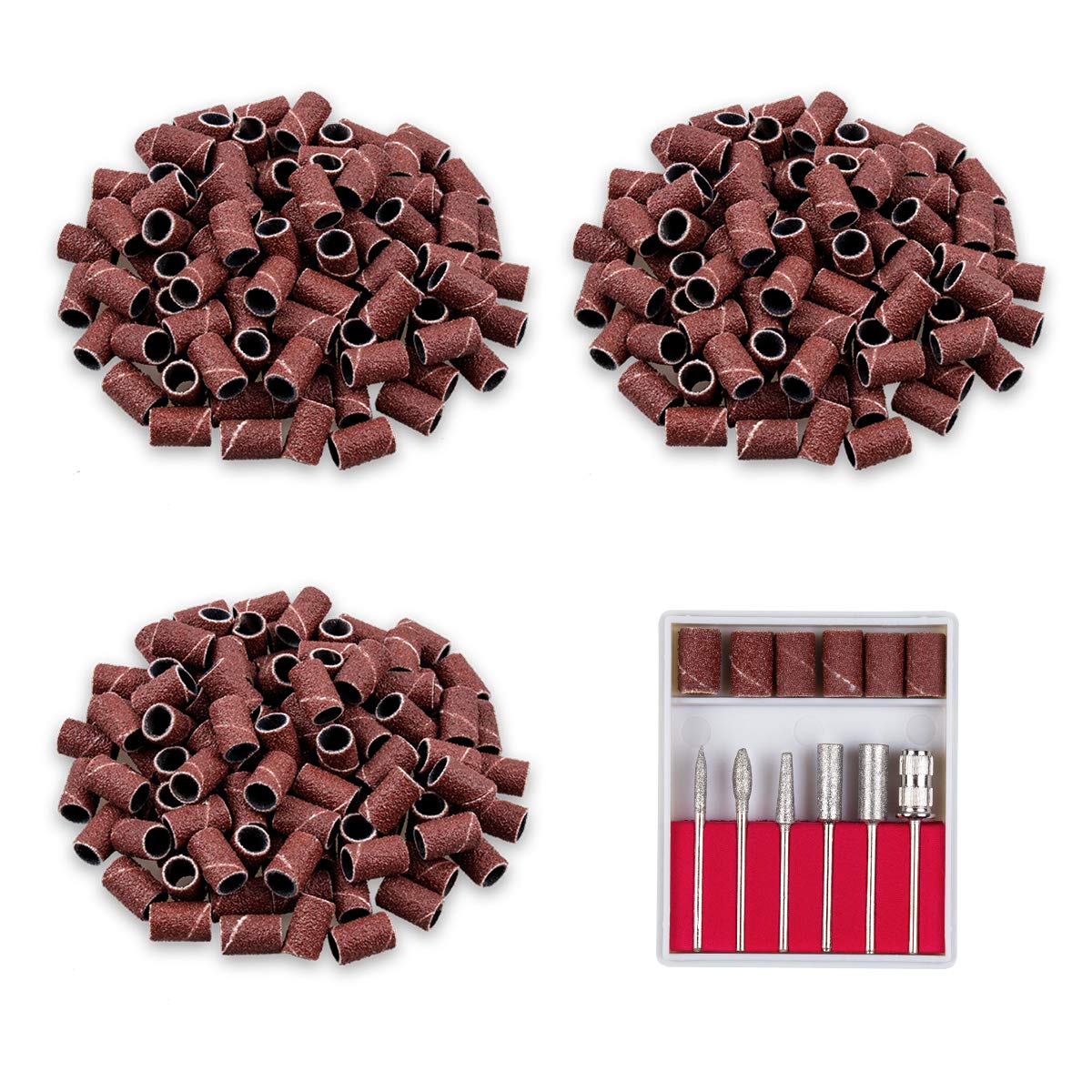 SUBAY Nail Art Drill Bits Set 6PCS with sanding bands