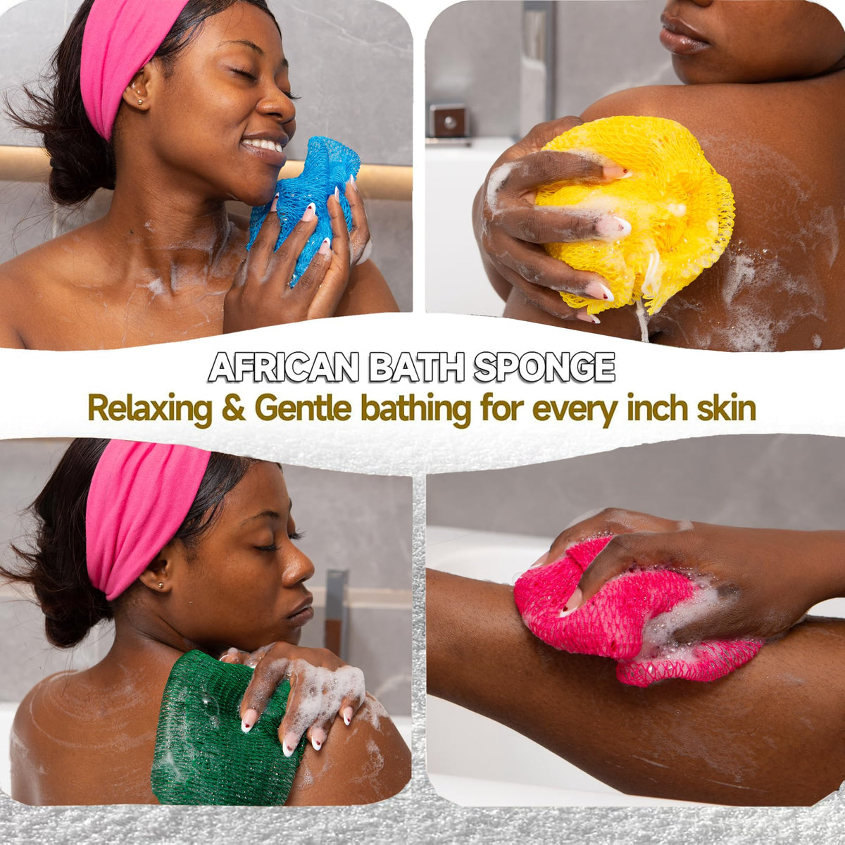 SubSahara African Net Sponge held in hand for exfoliation