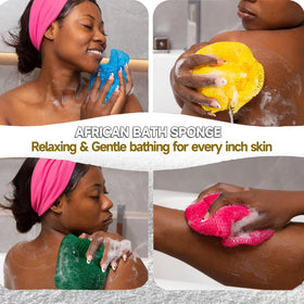 SubSahara African Net Sponge held in hand for exfoliation