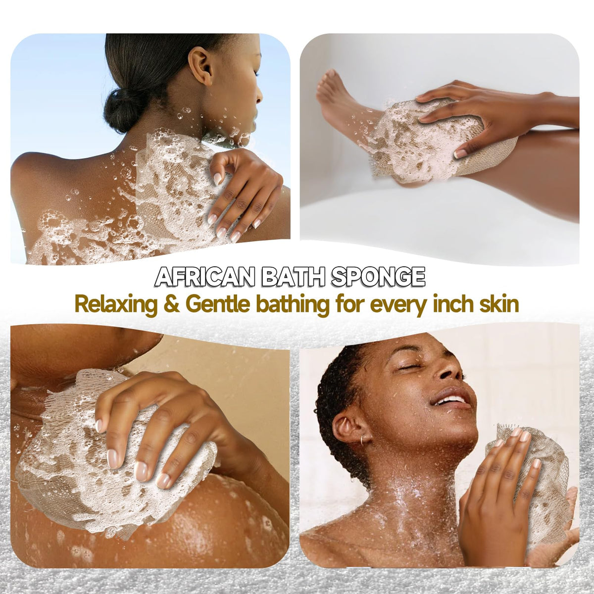 SubSahara Authentic African Net Sponge in use during a shower