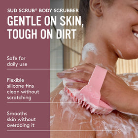 Sud Scrub Antimicrobial Silicone Body Scrubber with secure strap
