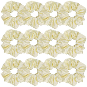 Sufermoe Satin Silk Scrunchies light yellow front view