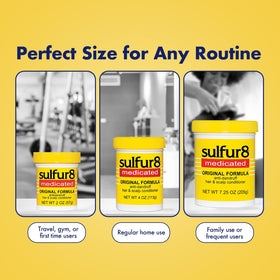 SULFUR8 Anti-Dandruff Conditioner 7.25 oz on a bathroom shelf