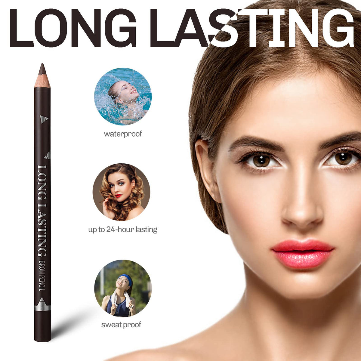 SUMEITANG Black Eyebrow Pencil application on skin