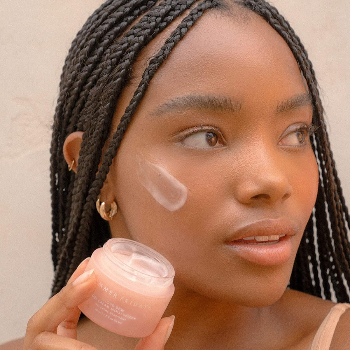 Summer Fridays Cloud Dew Gel Cream Moisturizer on a bathroom counter