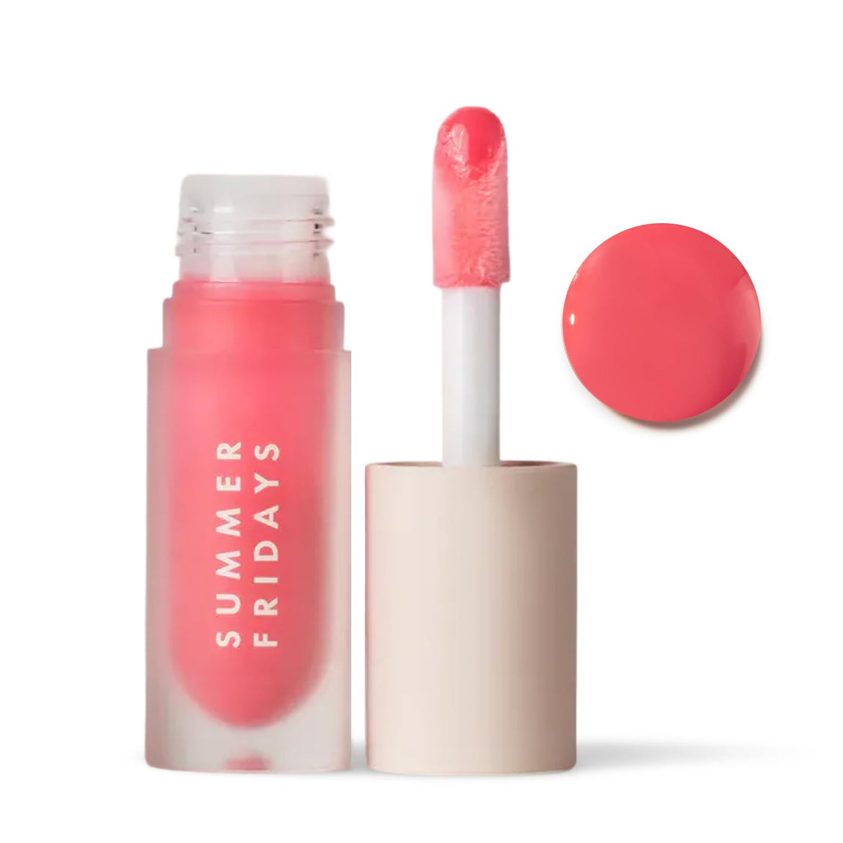 Summer Fridays Dream Lip Oil front view with pink cloud tint
