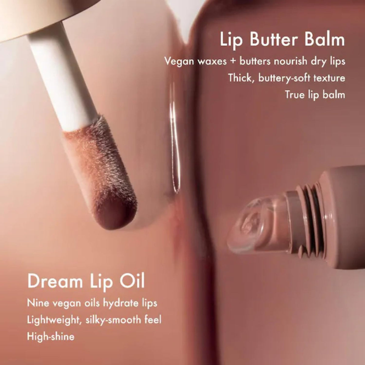 Summer Fridays Dream Lip Oil Warm Beige with other beauty products