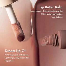 Summer Fridays Dream Lip Oil Warm Beige with other beauty products