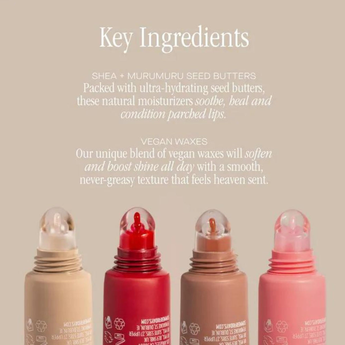 Summer Fridays Holiday Lip Butter Balm Set with a soft focus background